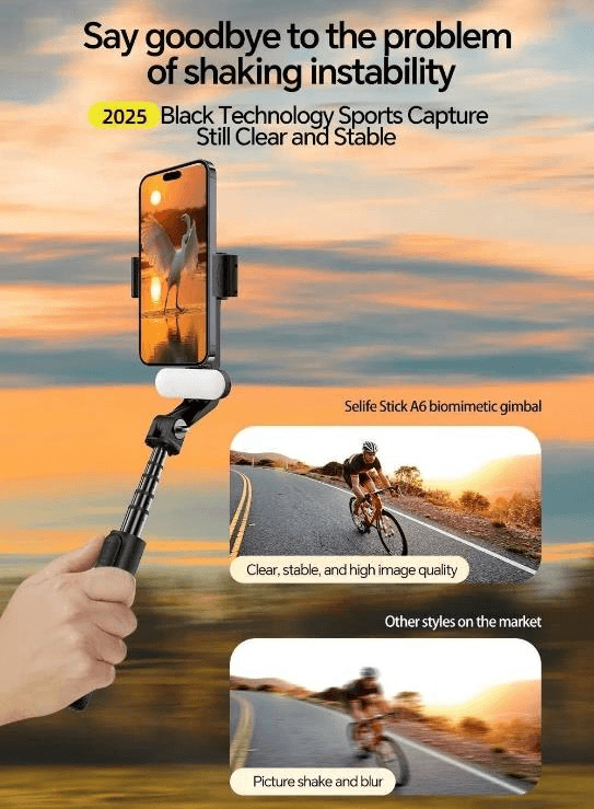 KM-01 Trípode Gimbal con Luz y Control Remoto para Selfies Perfectos 2