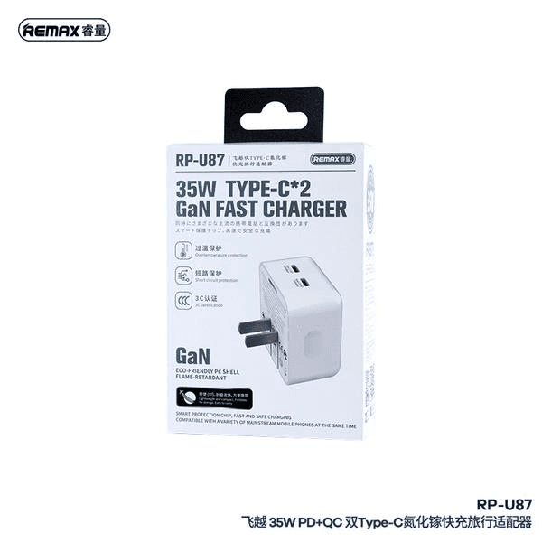 RP-U87 Cargador Rápido REMAX para iPhone 17 con Tecnología PD+QC de 35W 2