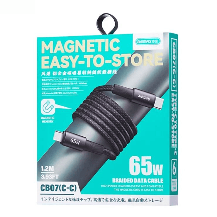 VELOCITY-CB07: Cable de Datos de Aleación de Aluminio con Trenzado Magnético de 1.2 Metros