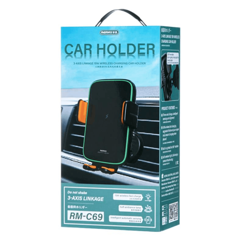 RM-C69 Soporte para Automóvil con Carga Inalámbrica de 15W y Ajuste Tri-eje 3