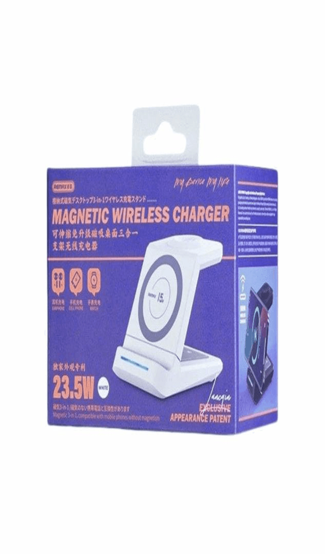 RP-W81 Cargador Inalámbrico Magnético Ajustable 3 en 1 con Soporte MagSafe 3