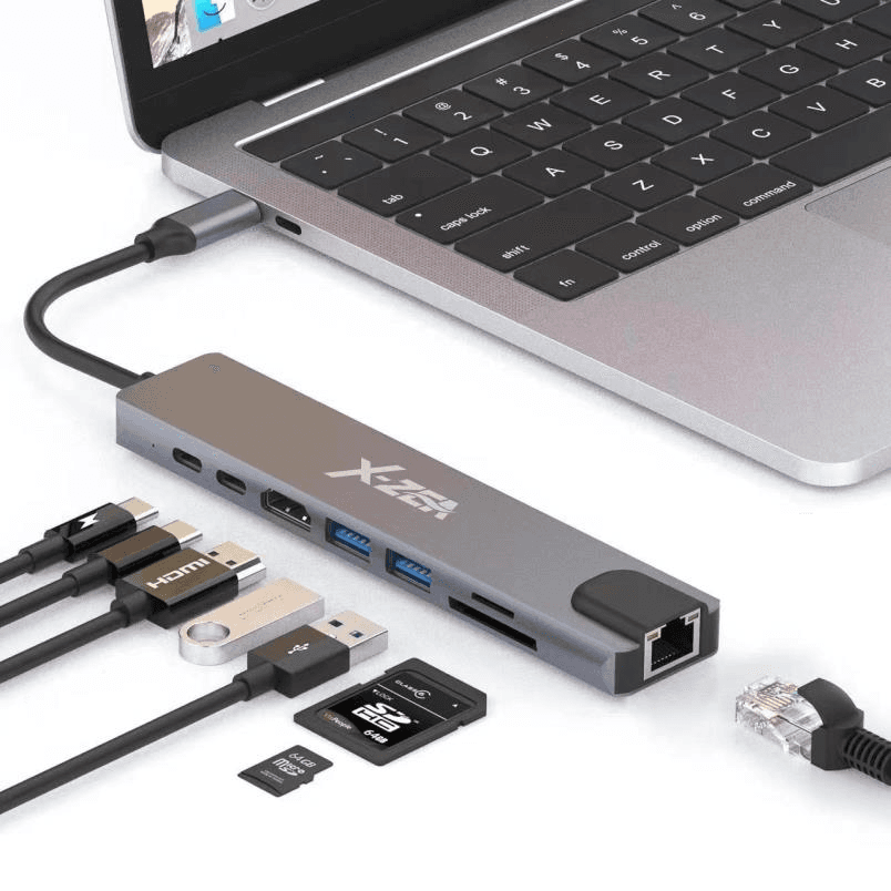 UC-921 Estación de Acoplamiento USB-C Multifuncional 8 en 1 con Salida 4K