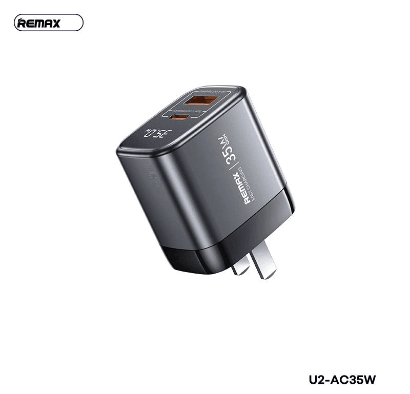 U2-AC35W - Cargador USB de 35W con Tecnología GAN y Pantalla Digital 3