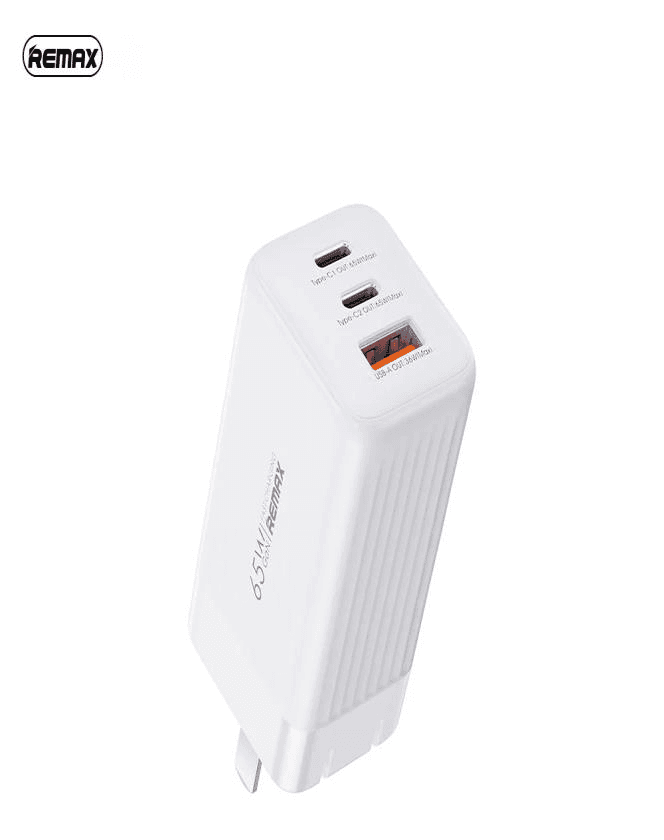 RP-U83 Cargador Plegable de 3 Dispositivos con Tecnología GAN y Carga Rápida QC 65W 2
