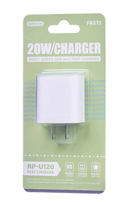 RP-U120 Cargador Rápido USB/Tipo C 20W Compatible con Apple y Android 3