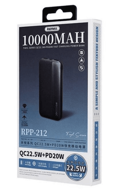 RPP-212 Power Bank de 10000mAh con Carga Rápida QC y PD
