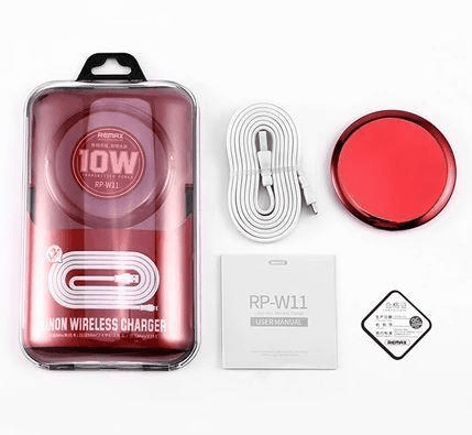 RP-W11 Cargador Inalámbrico de Carga Rápida 10W Compatible con iPhone, Samsung, Huawei y Xiaomi