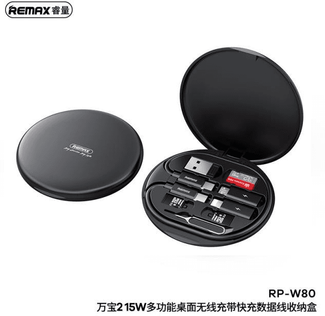 RP-W80 Cargador Inalámbrico 15W Multipuertos para Apple y Android