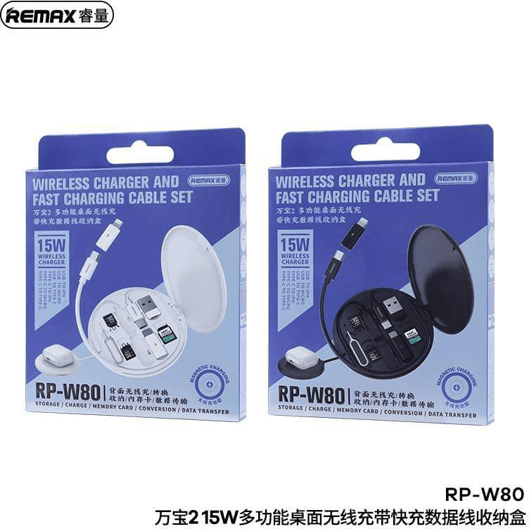 RP-W80 Cargador Inalámbrico 15W Multipuertos para Apple y Android 3