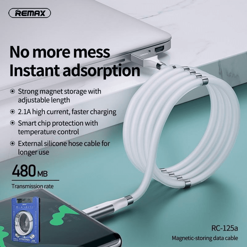 RC-125A Cable USB-C Magnético con Carga Rápida 4