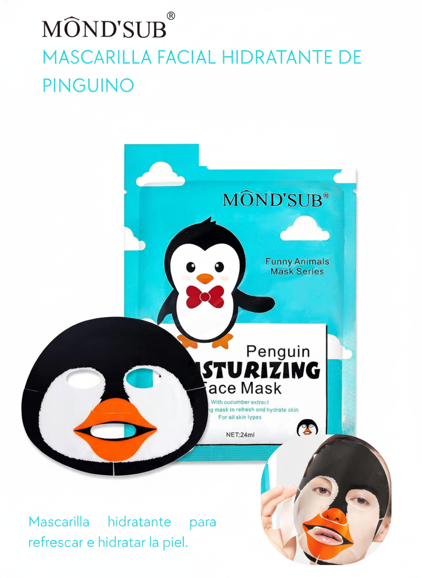 MASCARILLA FACIAL HIDRATANTE DE PINGUINO