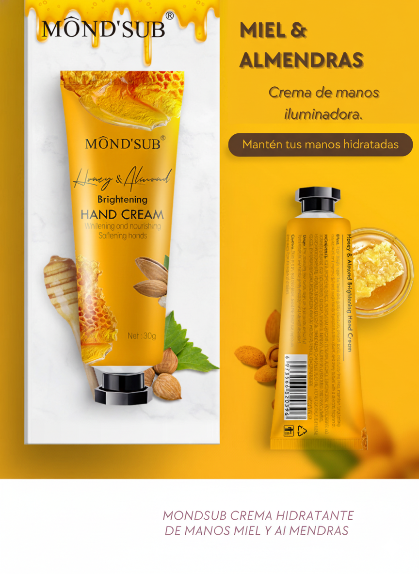 MONDSUB CREMA HIDRATANTE DE MANOS MIEL Y ALMENDRAS