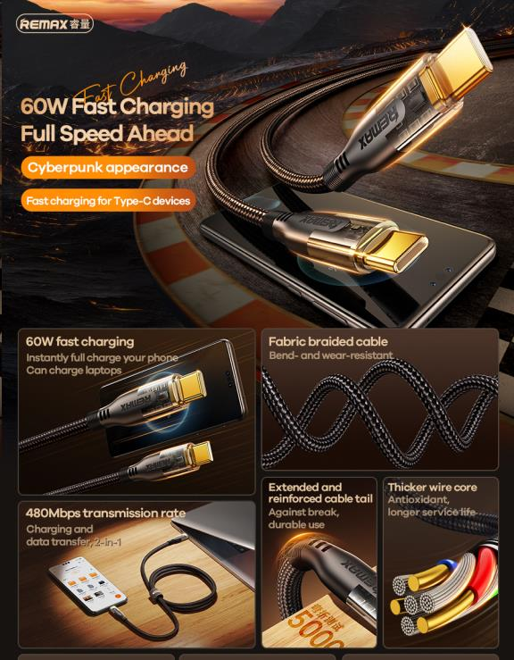 RC-C170C Cable de datos REMAX serie Explore con carga rápida PD 2ª Gen imagen 3