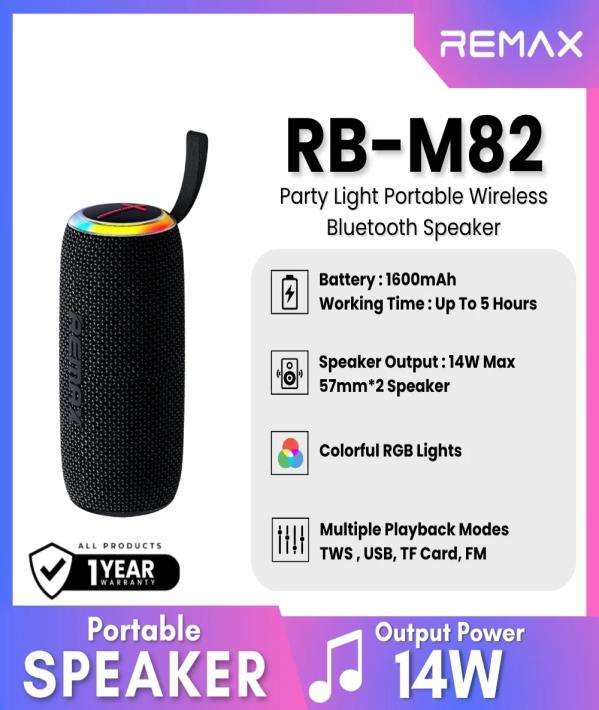 RB-M82 Altavoz Portátil Inalámbrico con 14W de Potencia y Múltiples Opciones de Conectividad imagen 2