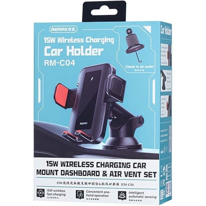 RM-C04 Soporte para Automóvil con Carga Inalámbrica de 15W y Montaje en Ventilación de Aire