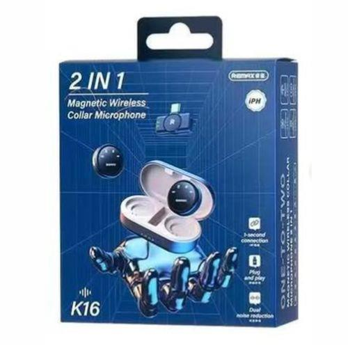 K-16 Micrófono Inalámbrico Lavalier Magnético 2 en 1 para Apple y Android imagen 2