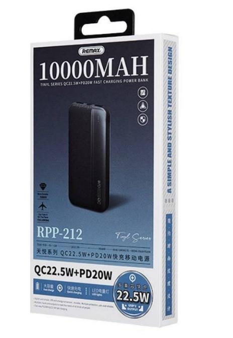 RPP-212 Power Bank de 10000mAh con Carga Rápida QC y PD