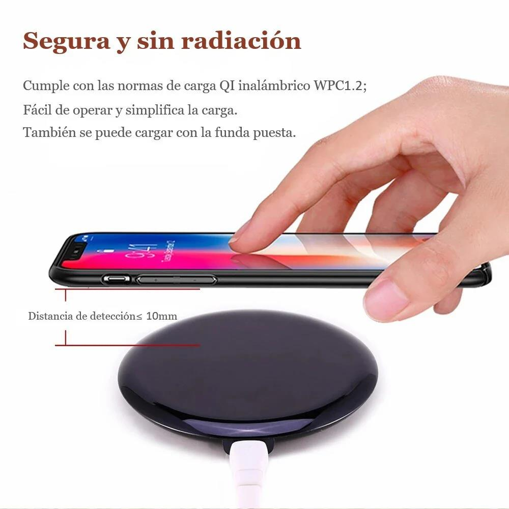 RP-W11 Cargador Inalámbrico de Carga Rápida 10W Compatible con iPhone, Samsung, Huawei y Xiaomi imagen 2