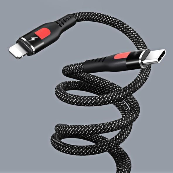 RC-188I - Cable de Carga Rápida Apple de Alta Velocidad con Trenzado de Nylon imagen 3