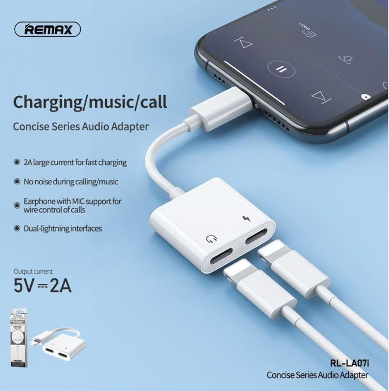 RL-LA07I - Adaptador de Audio y Carga Inteligente con Doble Entrada Lightning imagen 2