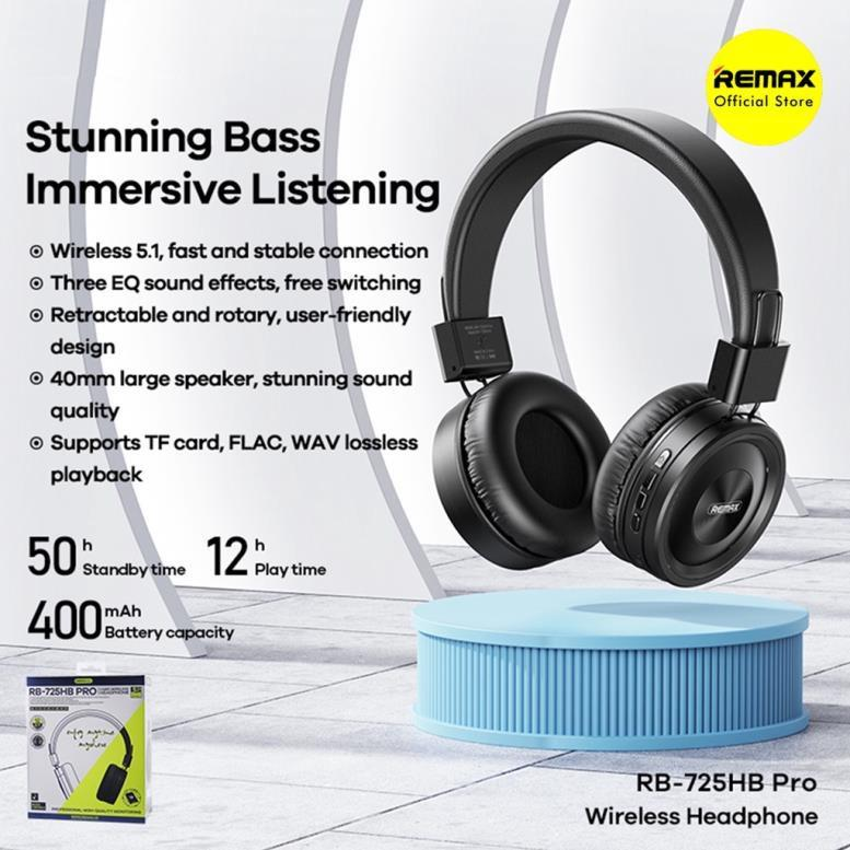 RB-725HB-PRO RB-725HB PRO Auriculares Inalámbricos con Sonido 5.1 y Tarjeta TF